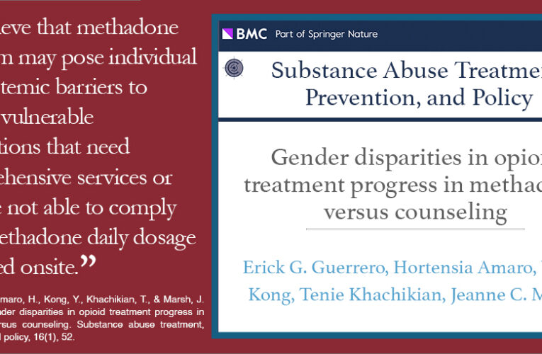 Gender disparities in opioid 	treatment progress in methadone versus counseling